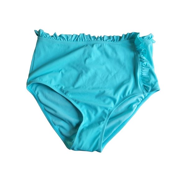 Women's l biza Swimwear High Waisted Bottom W/Princess Seam Ruffle Size 1X - Picture 1 of 5